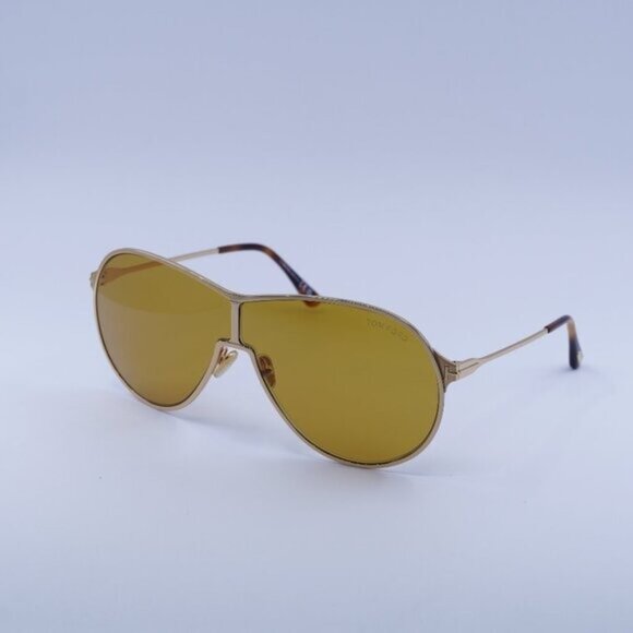 Tom Ford Gaia FT1174 30E Sunglasses Deep Gold Aviator Frame, Brown Lenses - Picture 3 of 11